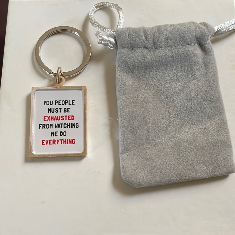 Key chain with pouch.